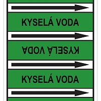 Značení potrubí, kyselá voda, 505 ks, 100 × 60 mm